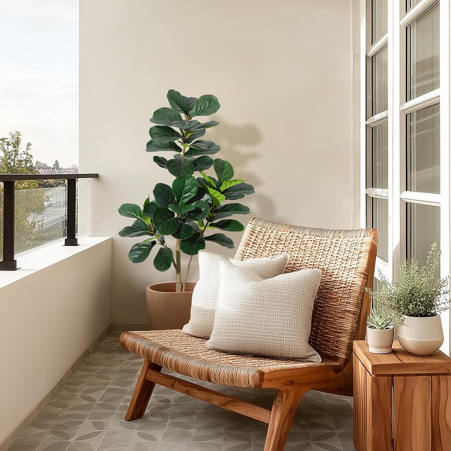 4 ft Fiddle Leaf Fig Tree Arti - Fiddle Leaf Fig 评论和价格