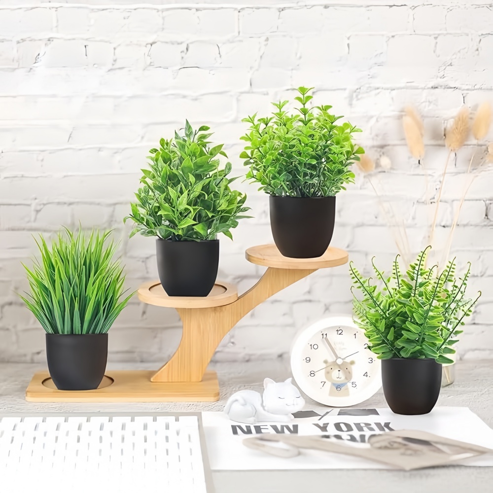 4pcs/set Mini Artificial Plant - Monstera 评论和价格